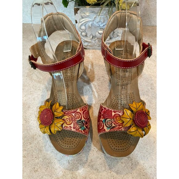 L'Artiste Women's Annmarie Ankle Strap Sandal Size 37 (7) - Picture 5 of 10